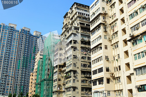 Image of Hong Kong crowded building