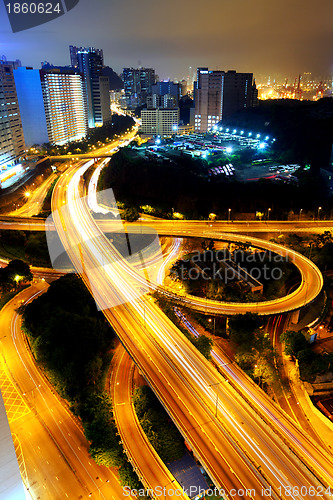 Image of city night with lights of cars