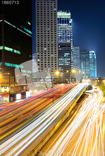 Image of traffic at city in night