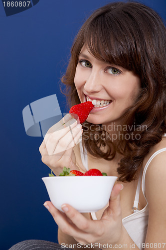 Image of Eating strawberries