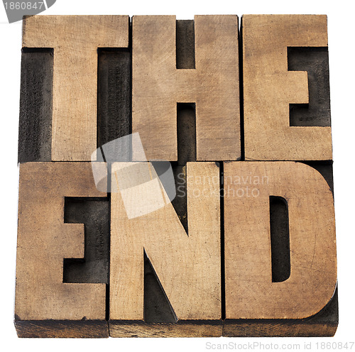 Image of the end in wood type