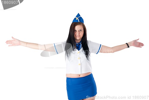 Image of Young beautiful air hostess
