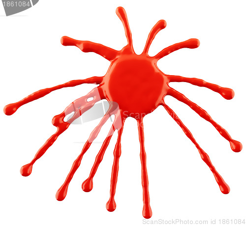 Image of Splash of red ink or paint isolated on white