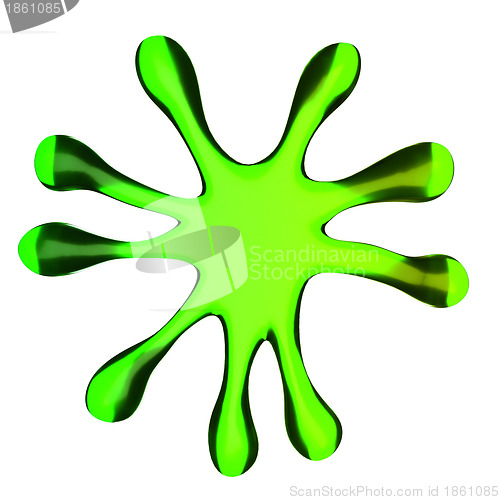 Image of Green microbe or fluid splash isolated 