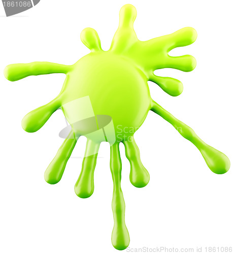 Image of Splash of green ink or paint isolated on white