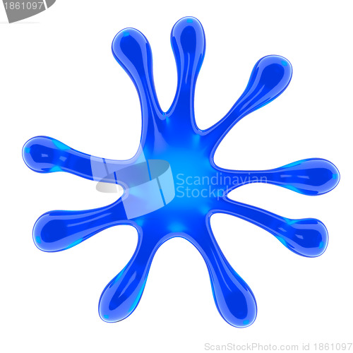 Image of Blue microbe or fluid splash isolated 