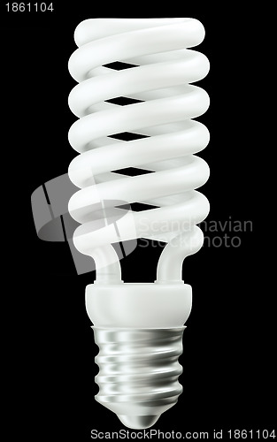 Image of Side view of Energy efficient light bulb isolated