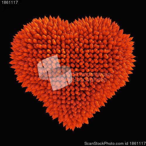 Image of Dangerous love: sharp acidotus heart shape isolated