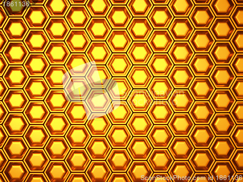 Image of Wealth: gold background with cells or combs