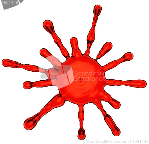Image of Splashes of red liquid or gel isolated