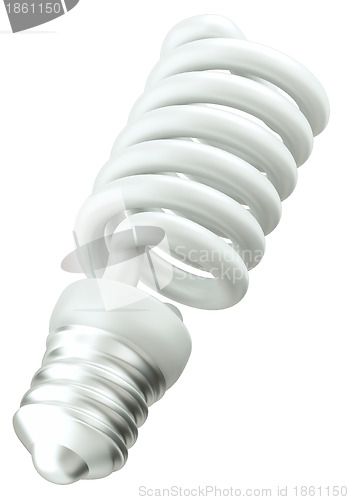 Image of Energy efficient light bulb isolated over white