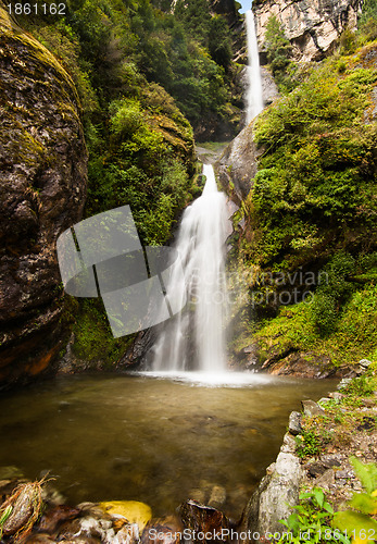 Image of Waterfall in Himalayas: beautiful landscape