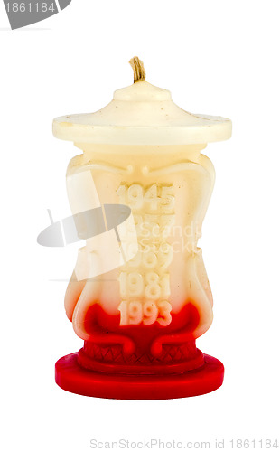 Image of Retro candle cock rooster year isolated on white 