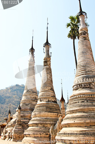 Image of Pagoda in a temple in Inle lake,Burma