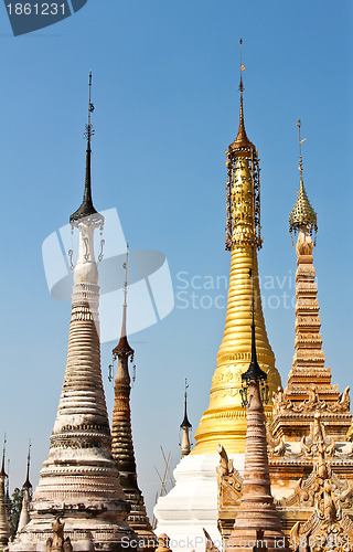 Image of Pagoda in a temple in Inle lake,Burma