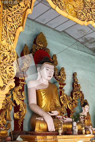 Image of Buddha statue in a temple in mandalay