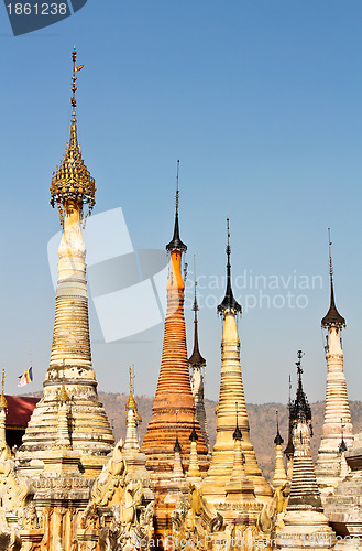 Image of Pagoda in a temple in Inle lake,Burma