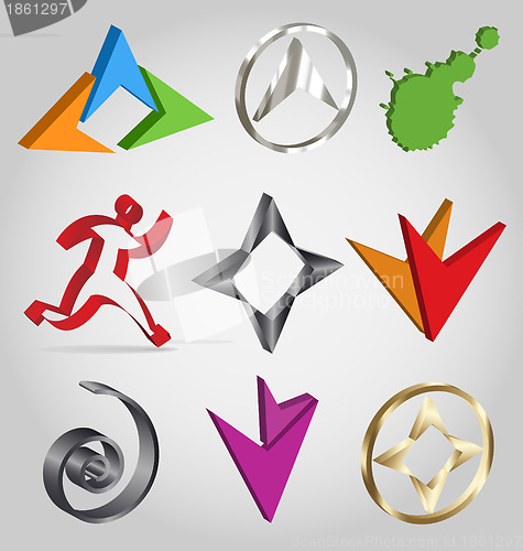 Image of Collection of colorful vector 3D logos