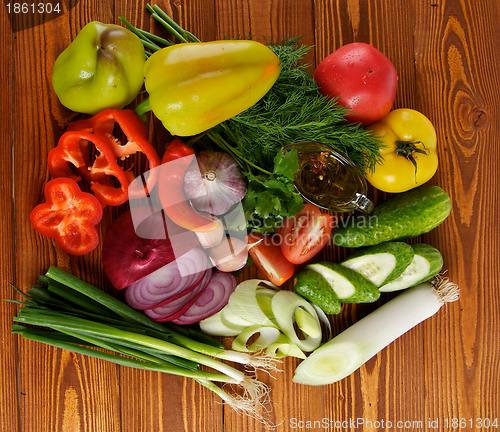 Image of Ingredients of Vegetable Salad