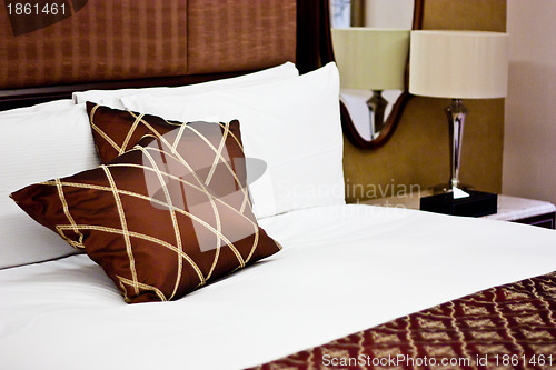 Image of Pillows in Hotel bedroom