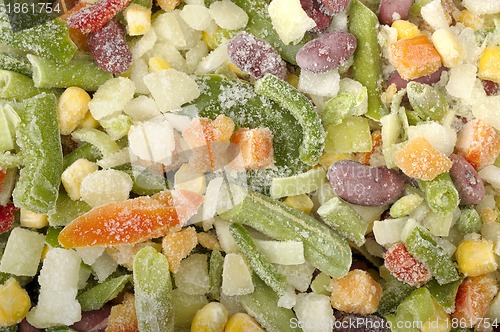 Image of background of different  frozen vegetables