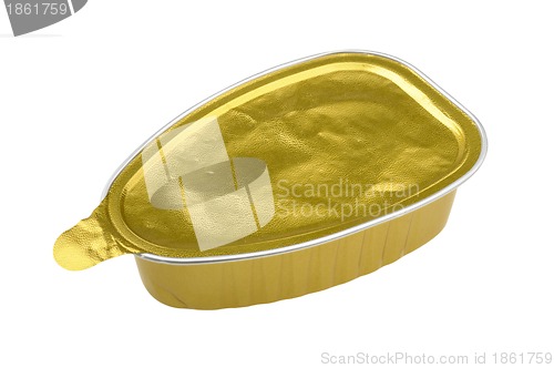 Image of pate in a closed aluminum tin can