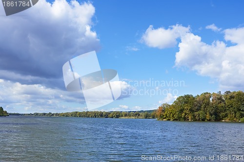 Image of Cloudy scenery over the river