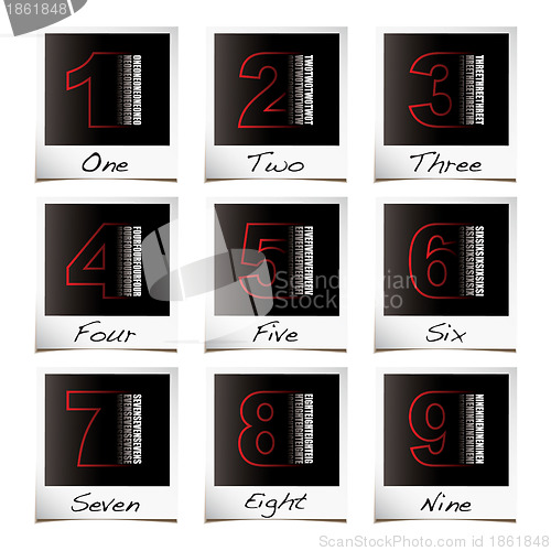 Image of Red photo numbers