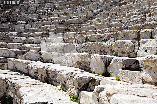 Image of closeup of steps of ancient Greek amphitheatre