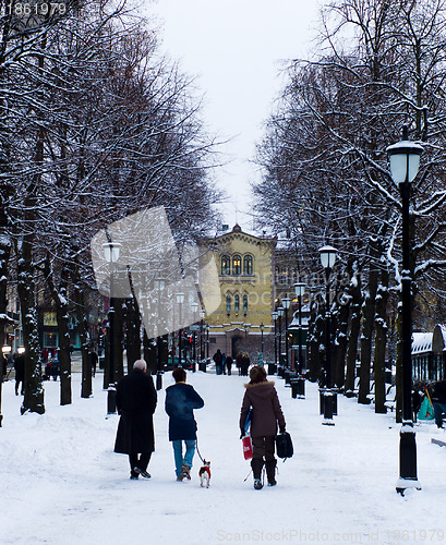 Image of Parliament in snow