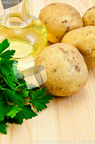 Image of Potatoes yellow with parsley and oil