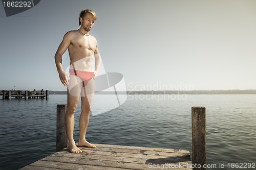 Image of man at the lake