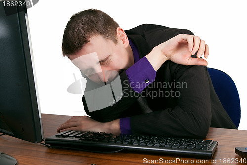 Image of Tired businessman