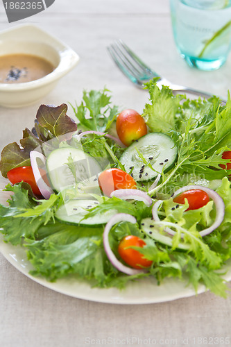 Image of Healthy salad with sesame dressing