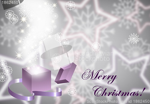 Image of Christmas background with magic open gift box , eps10 