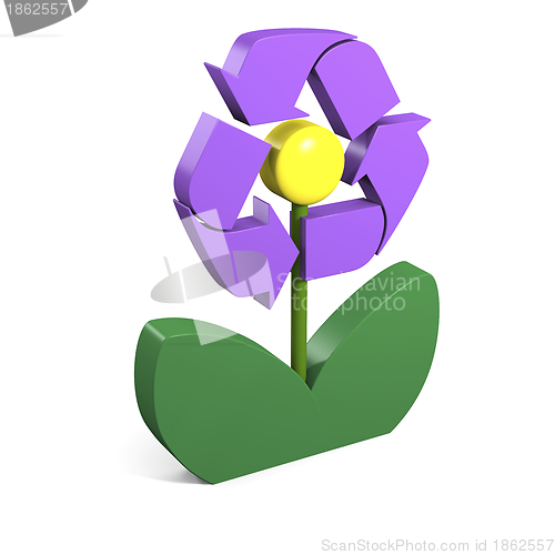 Image of Recycling symbol on flower