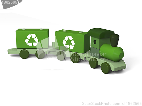 Image of Green toy train