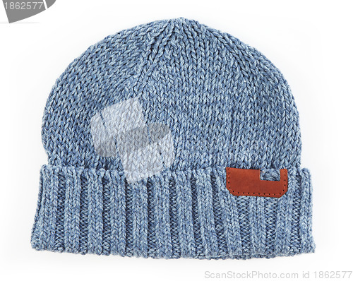 Image of modern knitted woolen hat