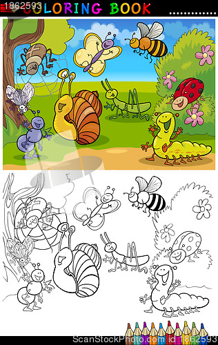 Image of Insects and bugs for Coloring Book or Page