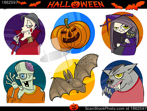 Image of Halloween Cartoon Themes Set