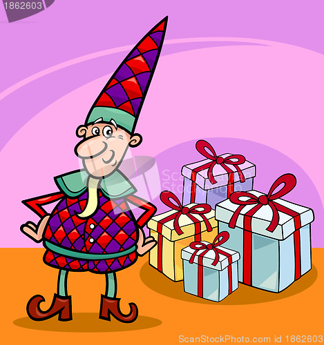 Image of christmas elf or gnome cartoon