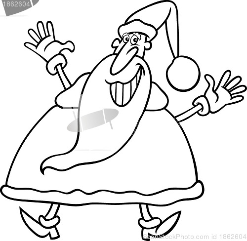 Image of happy santa claus for coloring