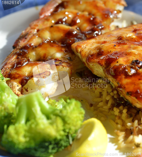 Image of Maple Glaze Salmon And Shrimps