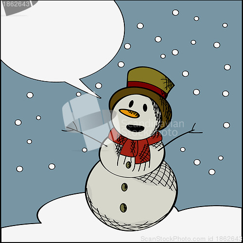 Image of Happy snowman text card