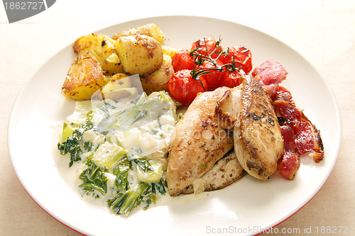 Image of Oven grilled chicken breast meal