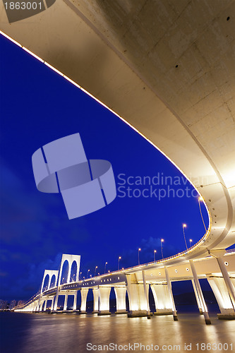 Image of Sai Van Bridge in Macau at night