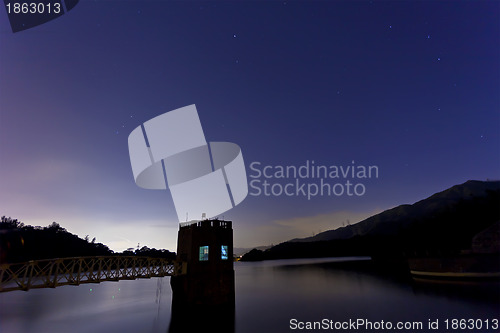 Image of Lake landscape at night 