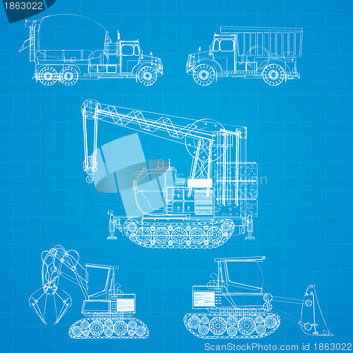 Image of Construction vehicles blueprint