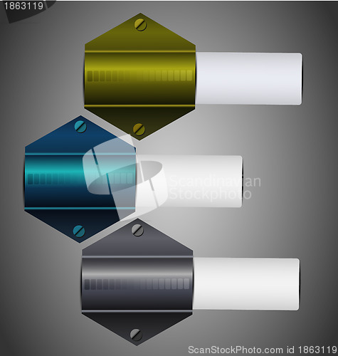 Image of Reflected vector metallic sticker collection 