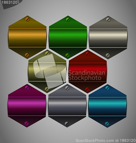 Image of Vector metallic sticker collection 